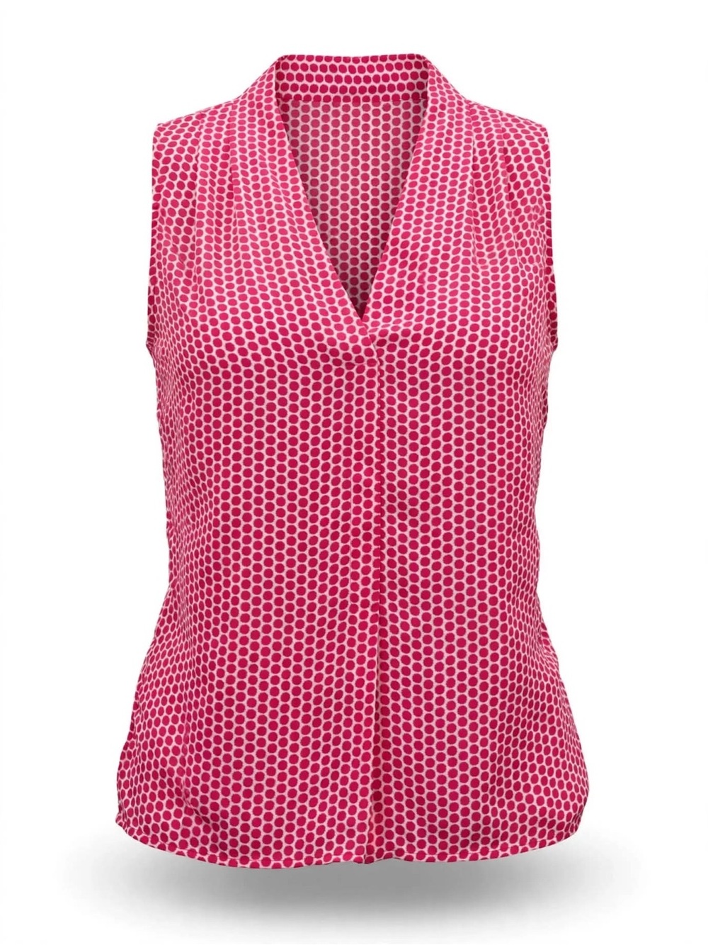 Laundry by Shelli Segal Large Sleeveless Polka Dot Blouse in Pink & White Like N